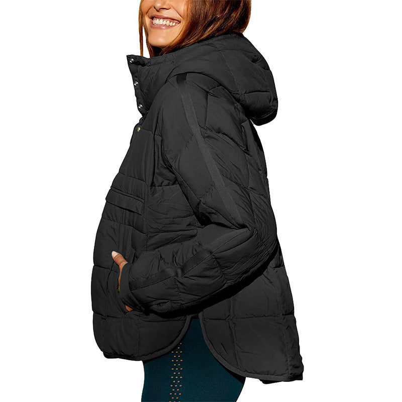 🔥Last Day Promotion 49% OFF -Women's Oversized Hooded Puffer Jacket Quilted Lightweight Winter Warm Pullover Padded Hoodies Coat