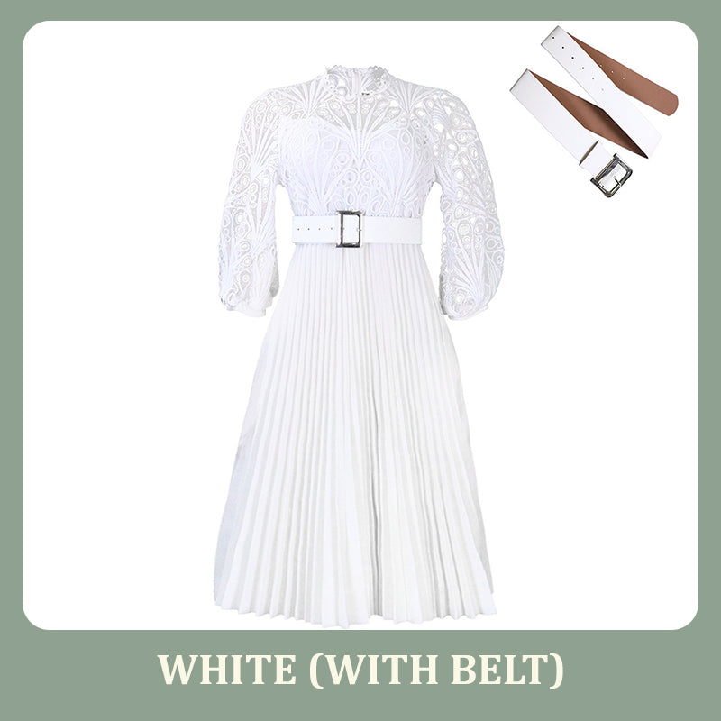 Women's Lace Hollow Pleat Dress