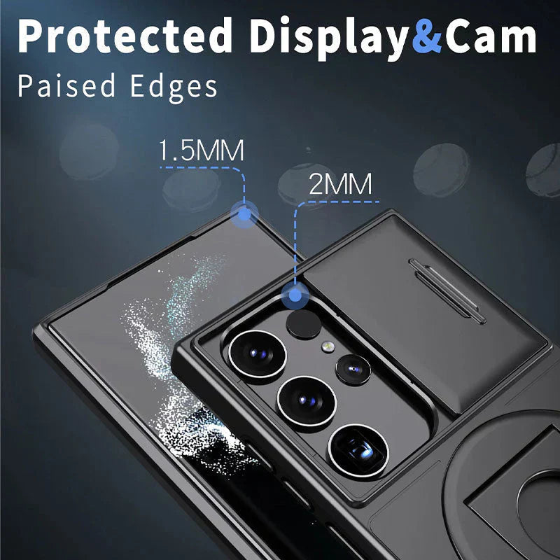 Samsung Military Grade Shockproof Case with Ring Kickstand(Series S21-25)
