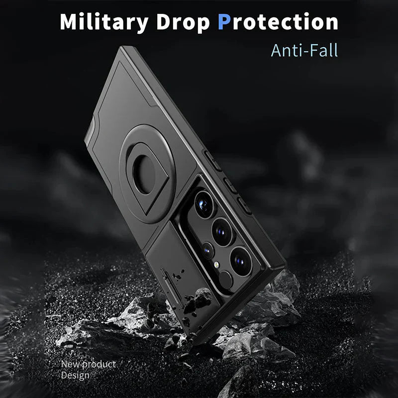 Samsung Military Grade Shockproof Case with Ring Kickstand(Series S21-25)