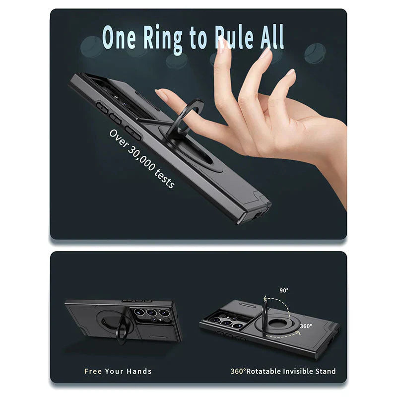 Samsung Military Grade Shockproof Case with Ring Kickstand(Series S21-25)