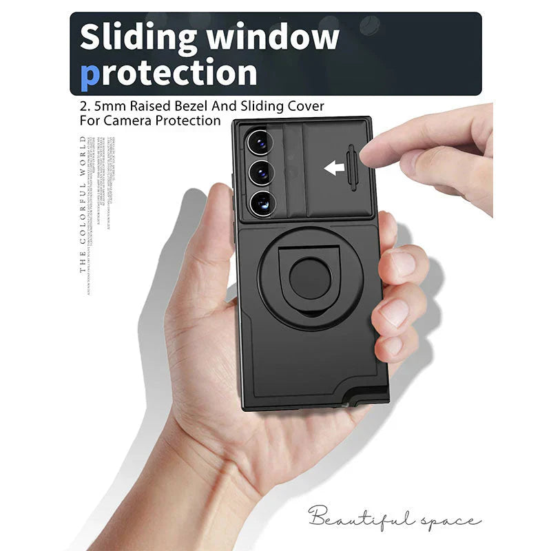 Samsung Military Grade Shockproof Case with Ring Kickstand(Series S21-25)