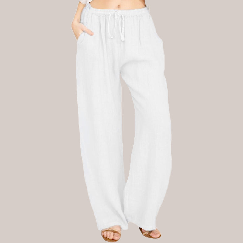 Women's Summer Linen Cotton Wide Leg Pants