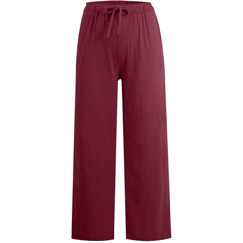 Women's Summer Linen Cotton Wide Leg Pants