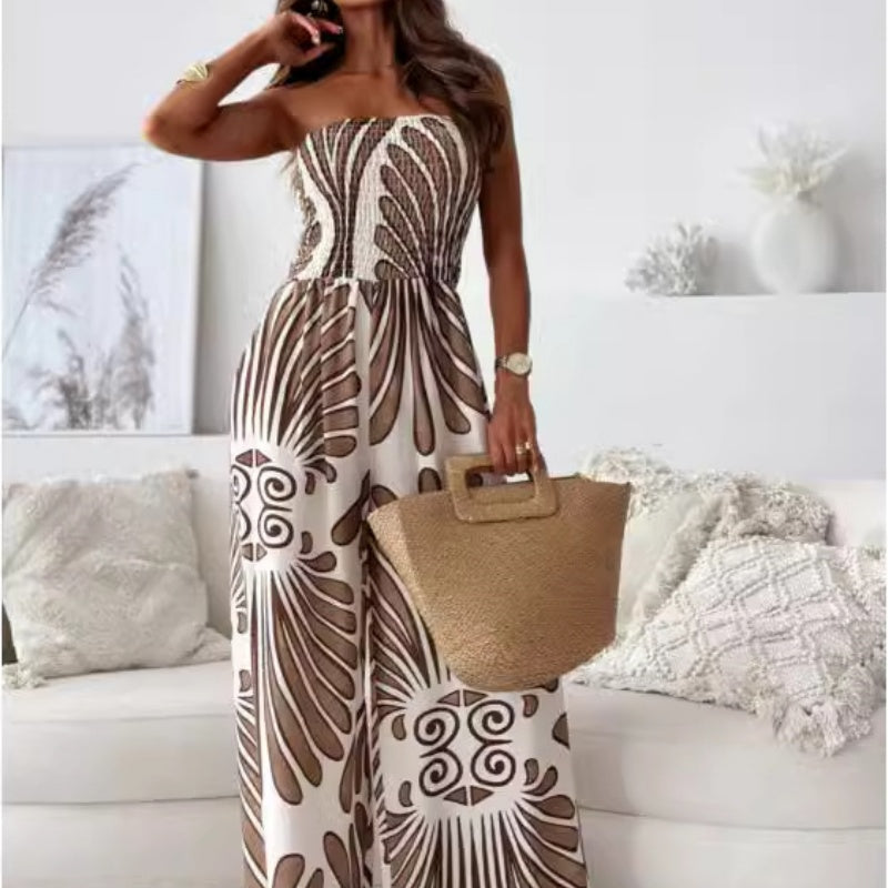 š Off-Shoulder Sleeveless Jumpsuit with Wide LegsāØ