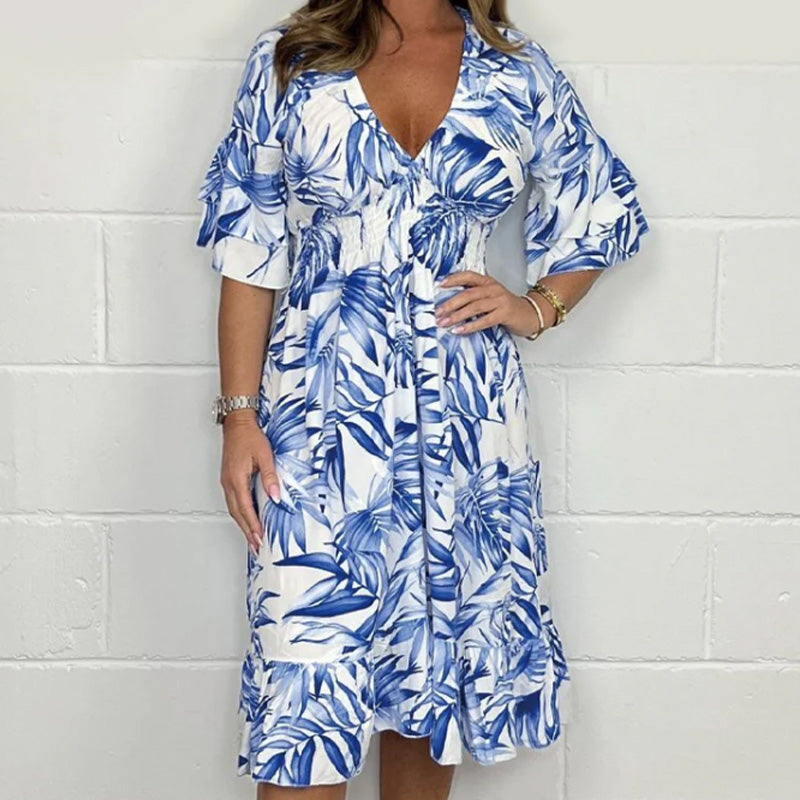 đThis week's Special Sales - 49% OFFâ¨Womenâs Elegant V-Neck Dresses with Botanical Prints