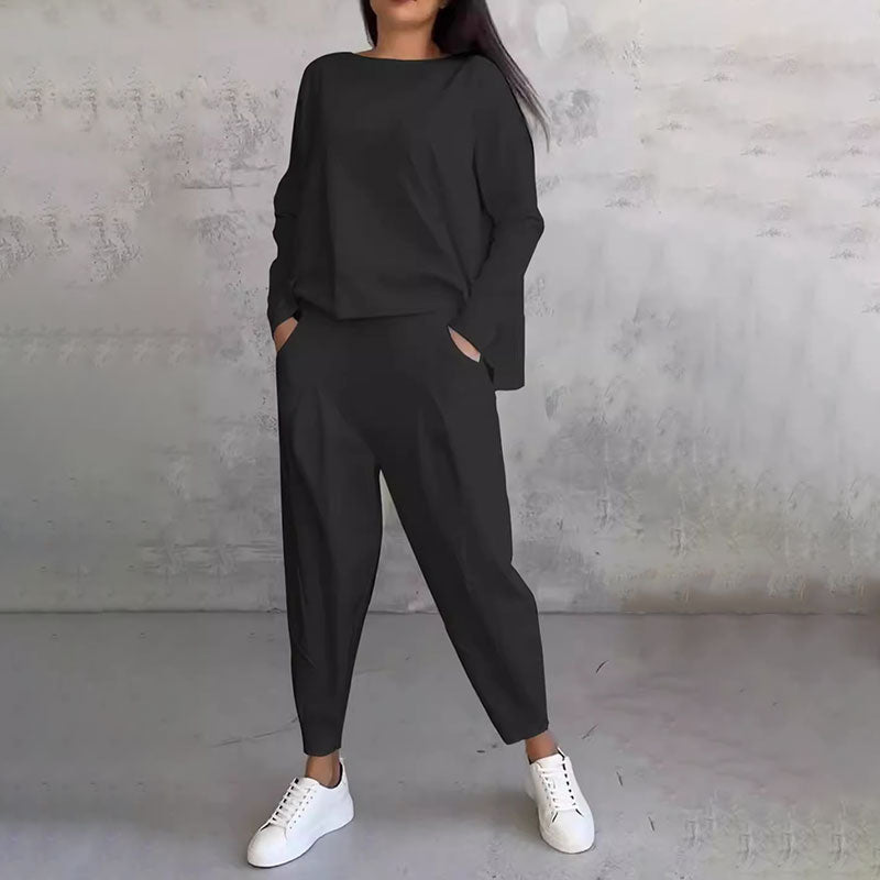 💥Limit Time 49% OFF 💕Women's 2-piece set: long-sleeved round neck top + pants🧥+👖