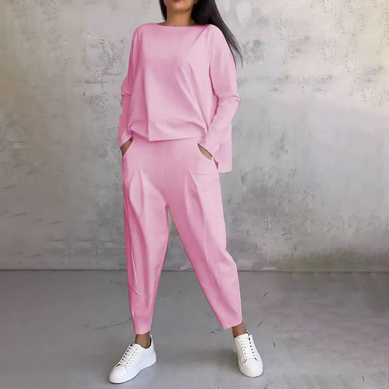 💥Limit Time 49% OFF 💕Women's 2-piece set: long-sleeved round neck top + pants🧥+👖