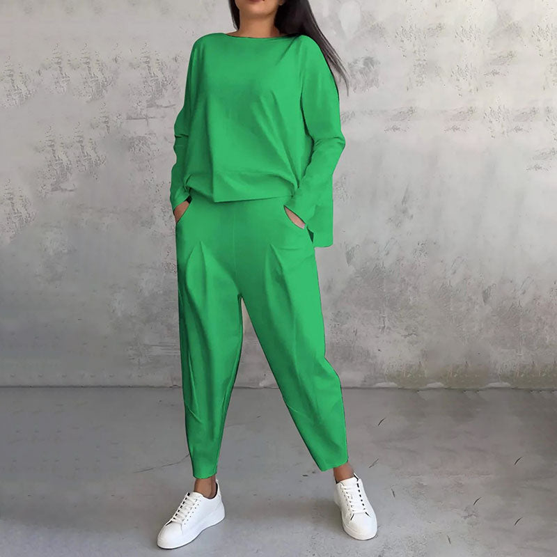 💥Limit Time 49% OFF 💕Women's 2-piece set: long-sleeved round neck top + pants🧥+👖
