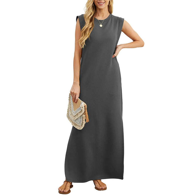 🔥Hot Sale🔥👗Women's Wrinkle-Free Casual Dress with Split Hem
