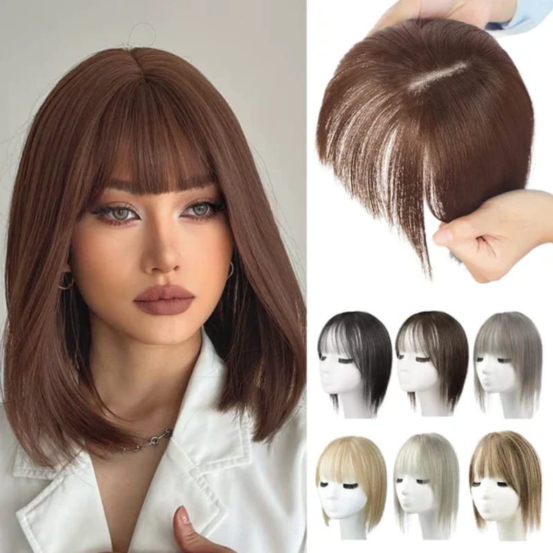 🔥Flash Sale🔥Natural Hair Toppers with Bangs for Women🛒