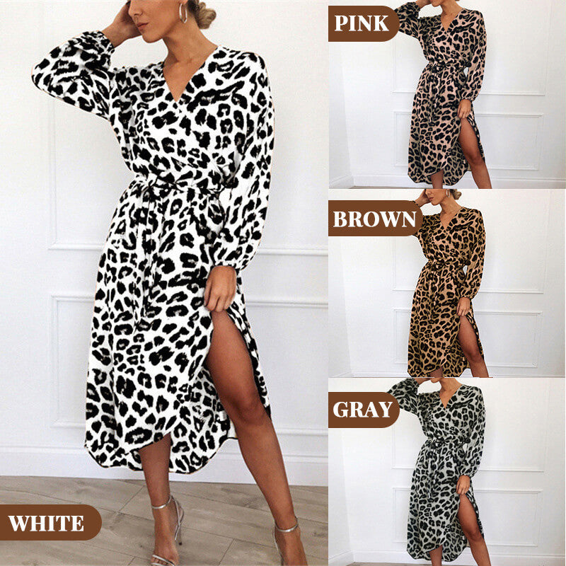 ✨V-Neck Leopard Print Dress