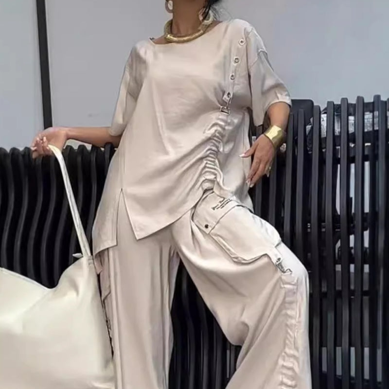 💗Summer Specials💗Women's Round Neck T-Shirt and Trousers Two-Piece Suit💕