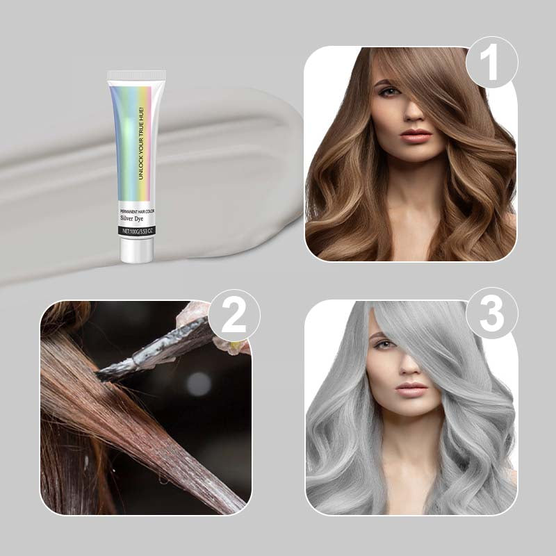 ✨Let you have beautiful hair color--50% OFF✨2-in-1 Natural Essence Extract Silver Hair Dye