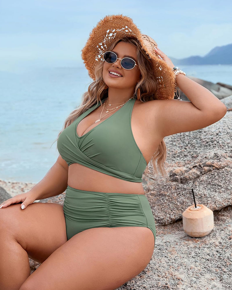 🏝️HOT SALE 50% OFF👙 Tummy Control Bathing Suits Modest High Waisted Bikini Sets