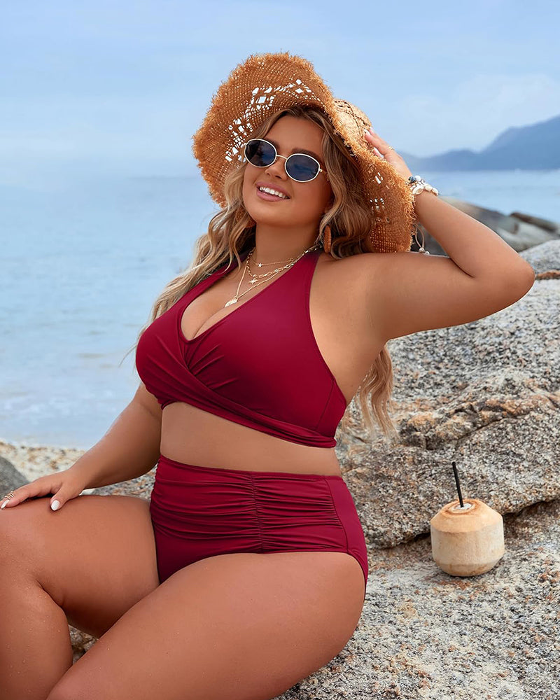 🏝️HOT SALE 50% OFF👙 Tummy Control Bathing Suits Modest High Waisted Bikini Sets
