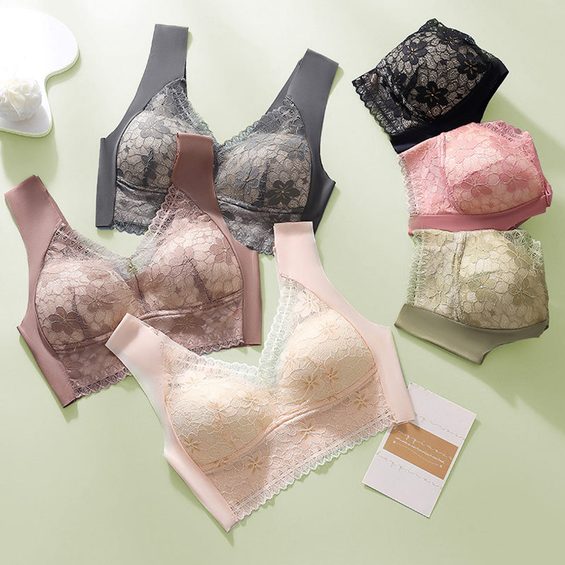 🎅Christmas Sale - 50% OFF🎅 Women’s Breathable Soft Wire-Free Seamless Push-Up Lace Bra