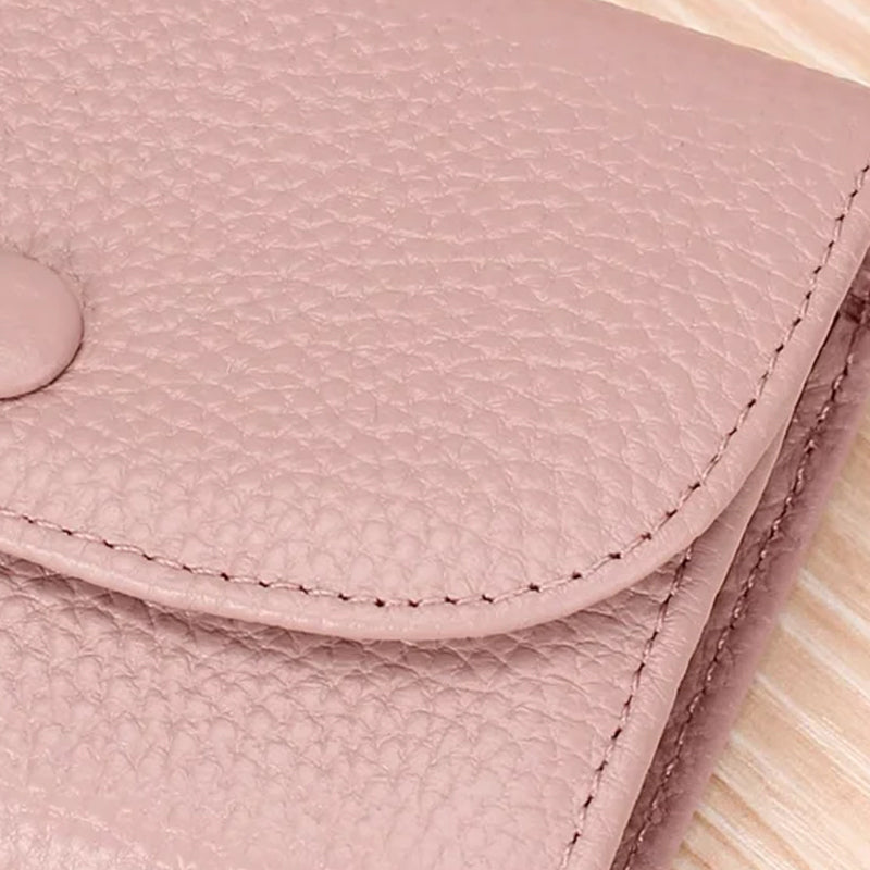 🔥Best Christmas present ever🎁🎄Fashion Lychee Pattern PU Leather Short Wallet with Convenient Snap Button