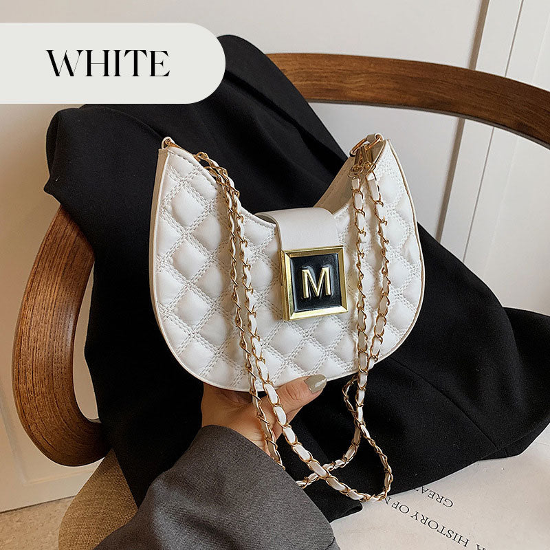 Women’s Quilted Dumpling Design Chain Crossbody Bag