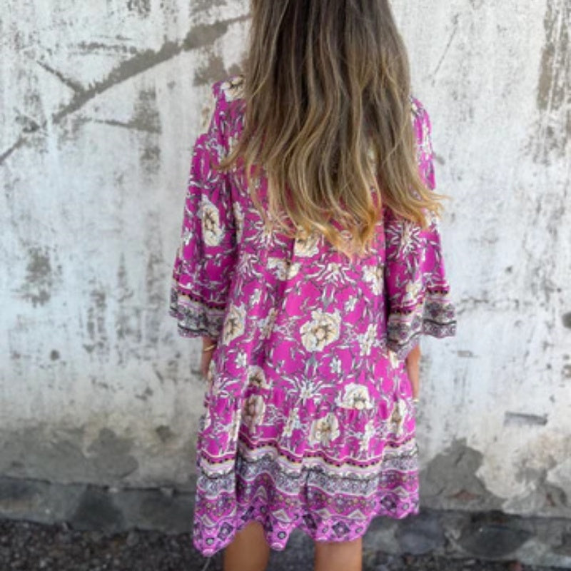 🌸Spring Specials🌸Casual Floral V-Neck Button Closure Dress