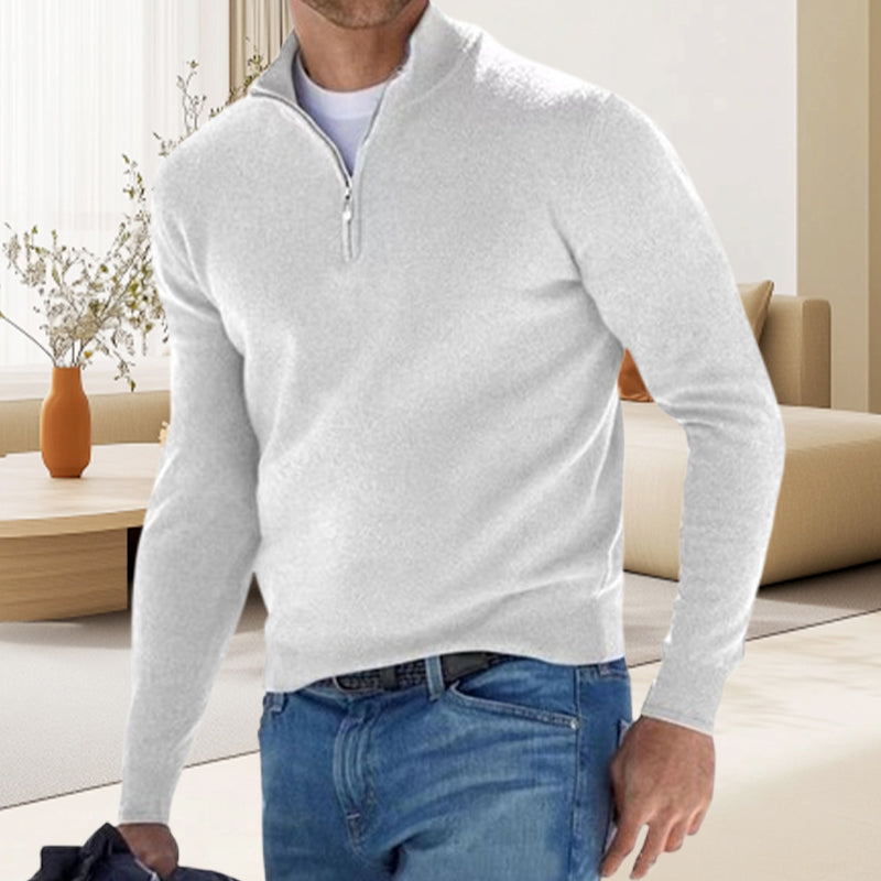 Men's Casual Long-Sleeve Quarter-Zip Sweater