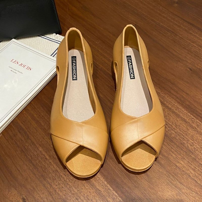 Comfortable Casual Cutout Chunky Heel Shoes