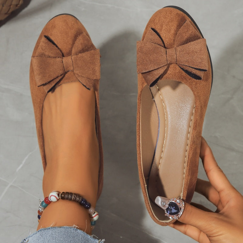 Bowknot Decor Wedge Heeled Loafers