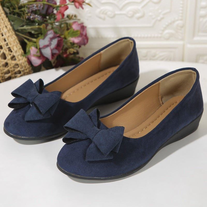 Bowknot Decor Wedge Heeled Loafers