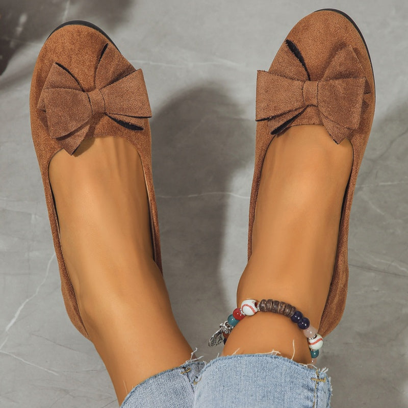 Bowknot Decor Wedge Heeled Loafers