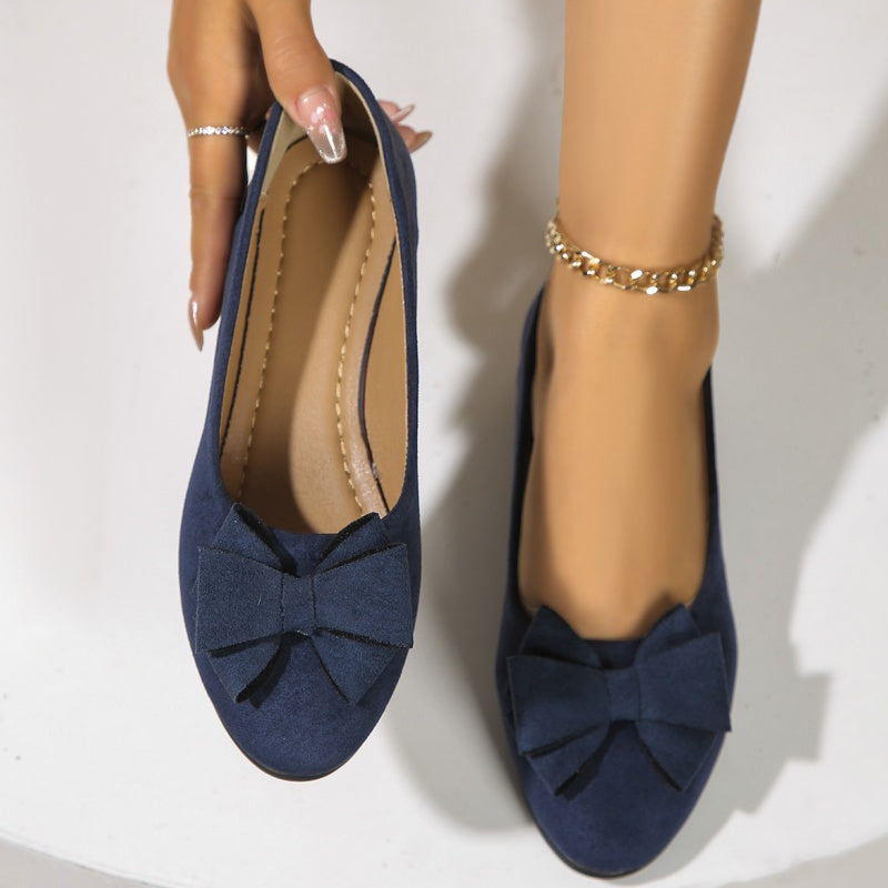 Bowknot Decor Wedge Heeled Loafers