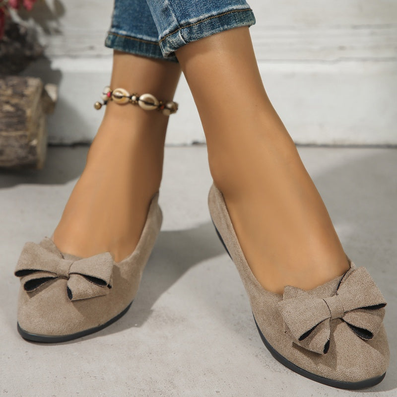Bowknot Decor Wedge Heeled Loafers