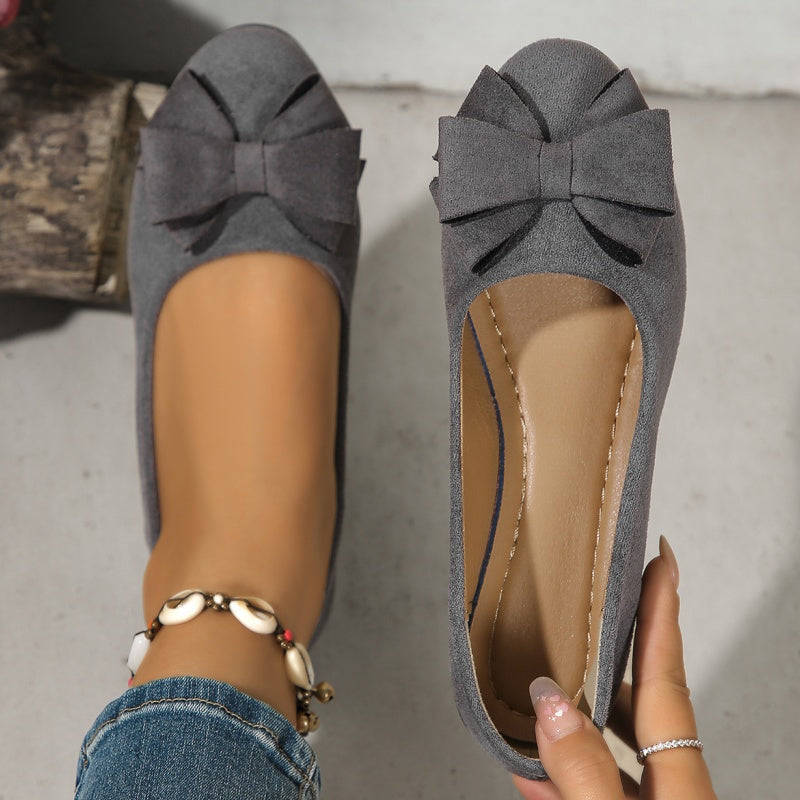 Bowknot Decor Wedge Heeled Loafers