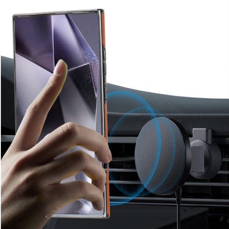 Retro style magnetic phone case with holder for Samsung