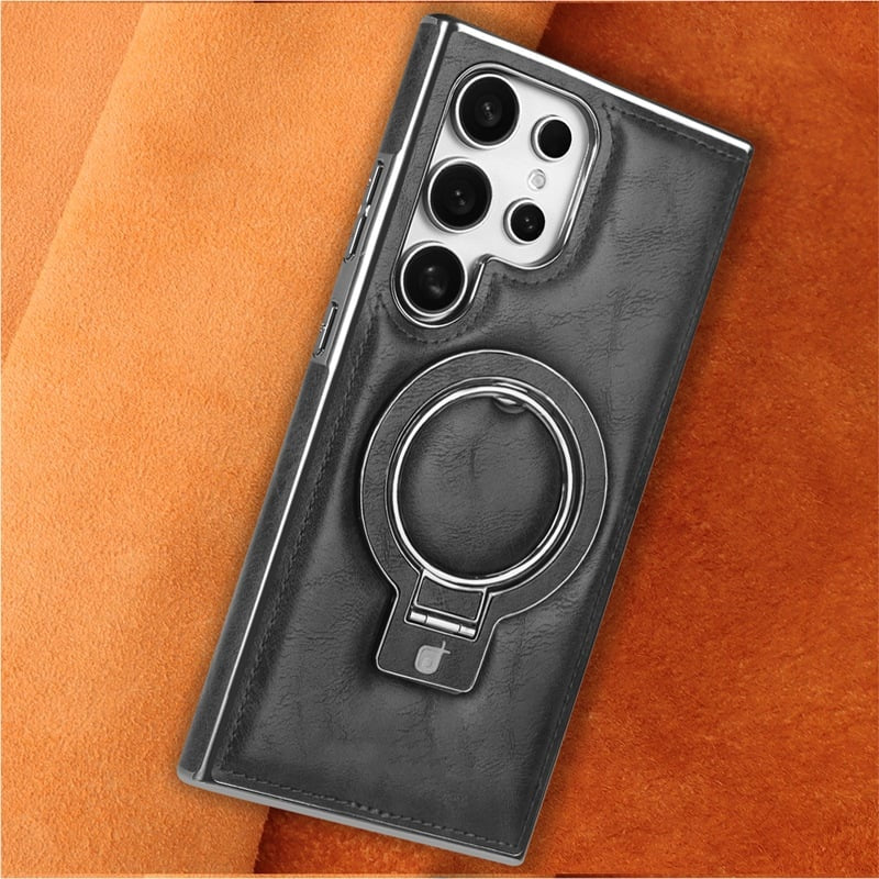 Retro style magnetic phone case with holder for Samsung
