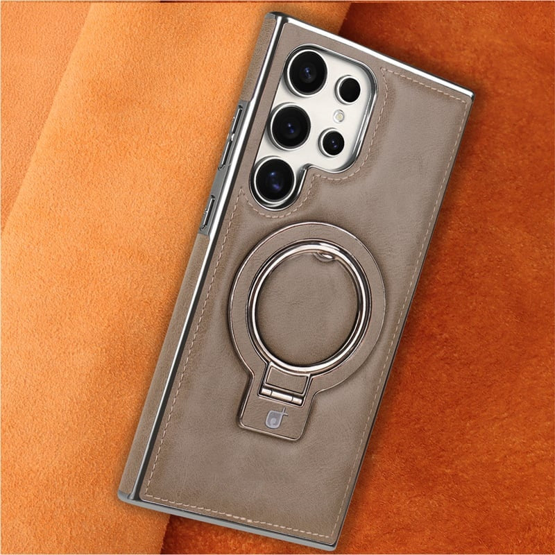 Retro style magnetic phone case with holder for Samsung