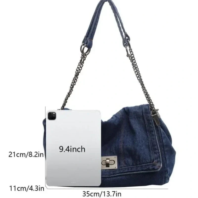 Retro Large Capacity Chain Strap Shoulder Bag