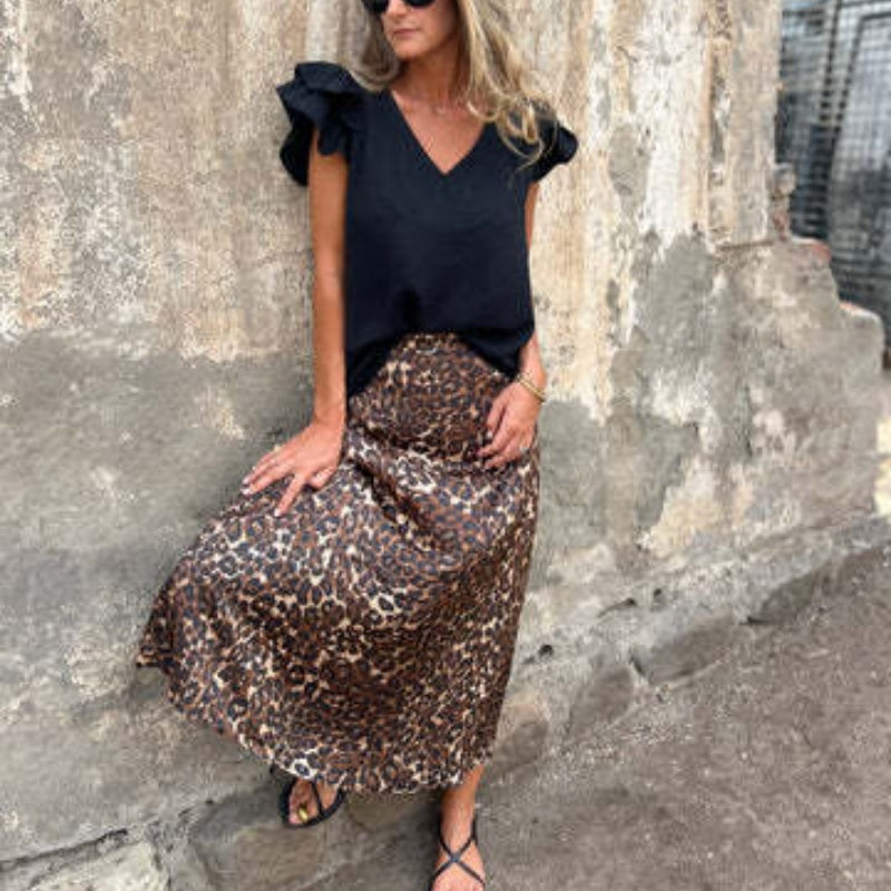 Women's Stylish Leopard Print Long Skirt