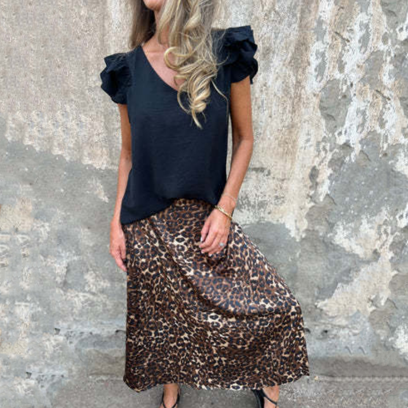 Women's Stylish Leopard Print Long Skirt