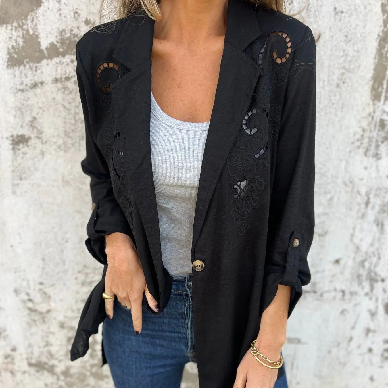 🌸Spring Specials💐 Women's Jacquard Lapel Collar Blazer Jacket