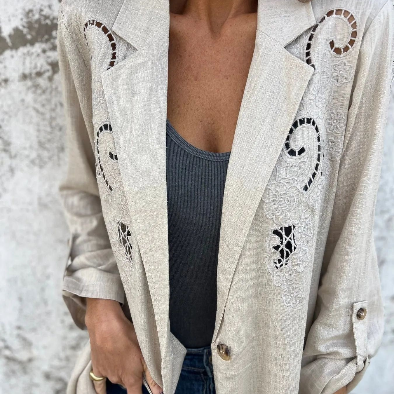 🌸Spring Specials💐 Women's Jacquard Lapel Collar Blazer Jacket