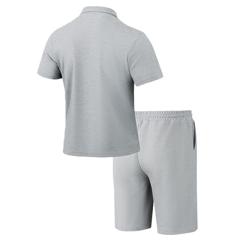 Men's Short-Sleeved Shirts & Short Pants 2-Piece Set