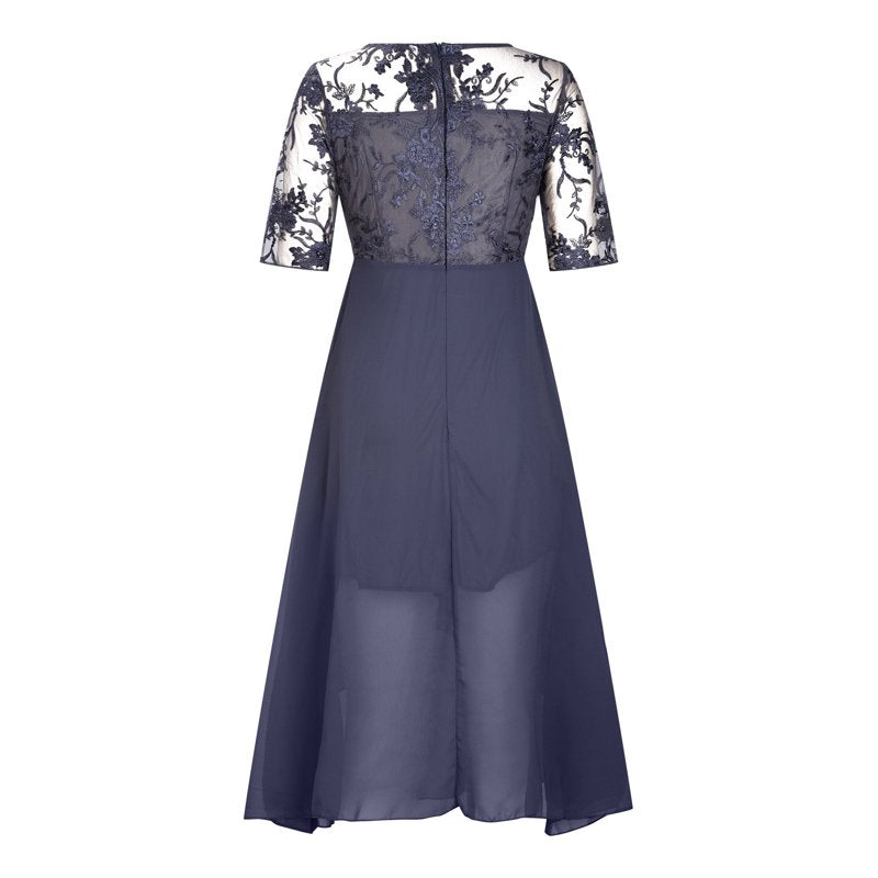 Elegant Embroidery Cocktail Flowy Dress