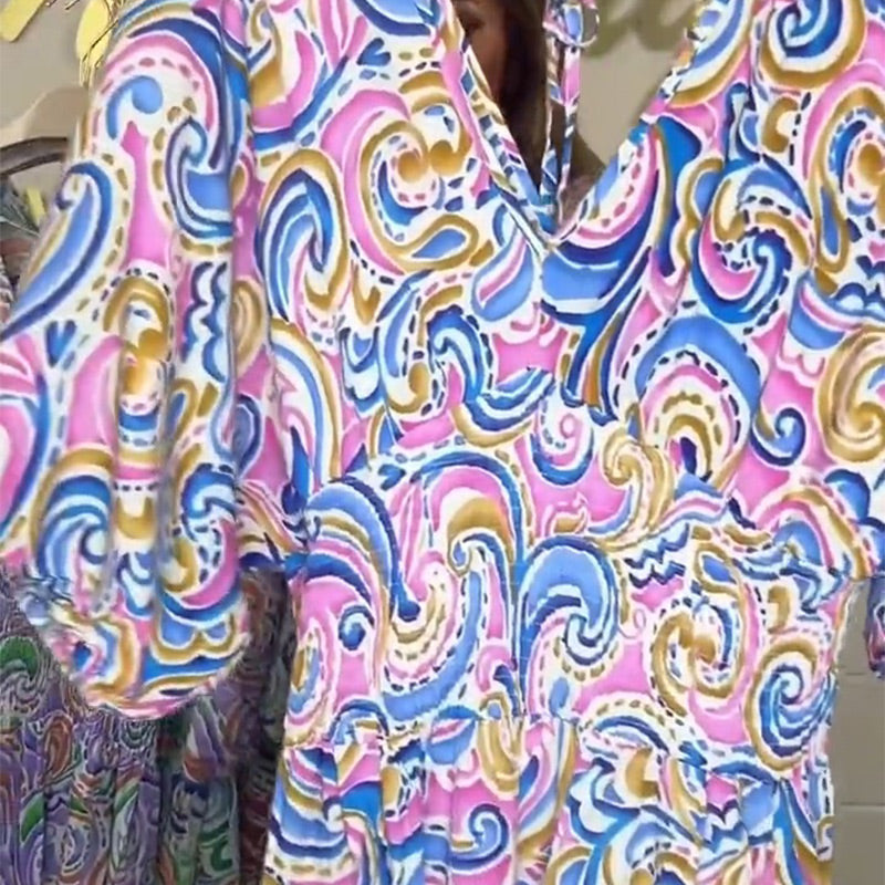 🌸Spring Specials🌸Women's V-Neck Printed Short-Sleeve Jumpsuits