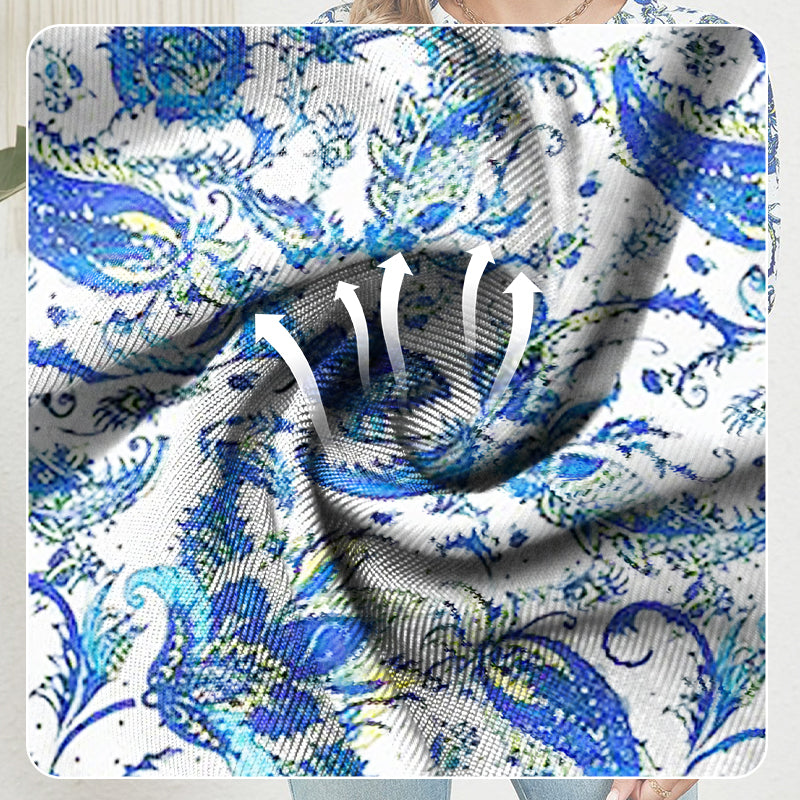 Women's Summer V-Neck Printed Top