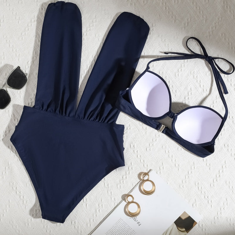 🏖️Last Day Special Sale 50% OFF🩱Summer Explosion Women's Tie Solid Color Swimsuit 2-PCS Set