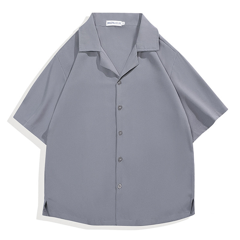 Men's Solid Color Loose Lapel Shirt