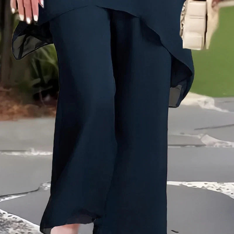 🔥2025 HOT SALE 50% OFF🔥Charming Irregular Top & Wide Leg Pants Set