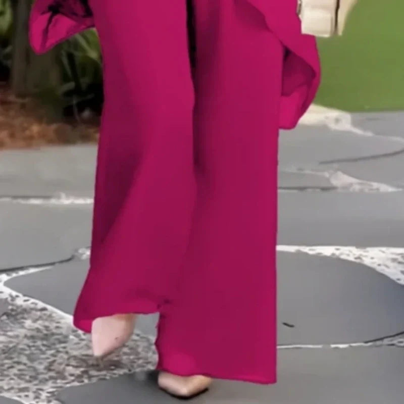 🔥2025 HOT SALE 50% OFF🔥Charming Irregular Top & Wide Leg Pants Set