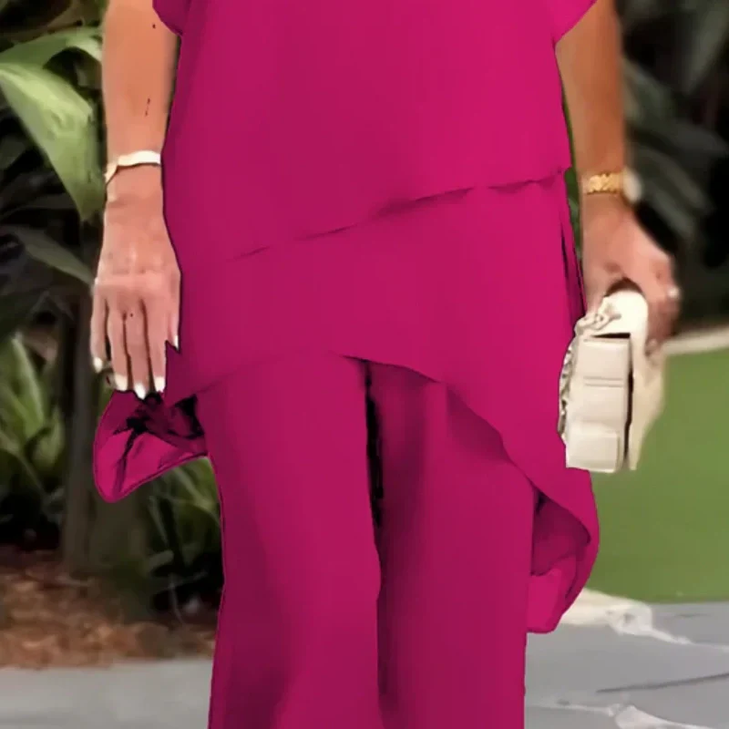 🔥2025 HOT SALE 50% OFF🔥Charming Irregular Top & Wide Leg Pants Set