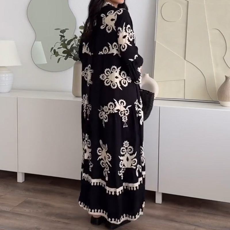 Women's Loose Fit Ruffle Hem Midi Dress